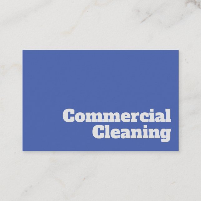 Bold & Clear Commercial Cleaning Design Business Card (Front)