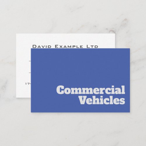 Bold  Clear Commercial Vehicles Design Business Card