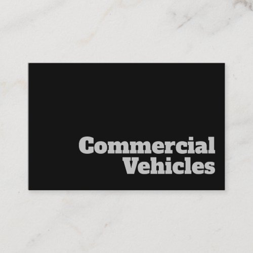Bold  Clear Commercial Vehicles Design Business Card