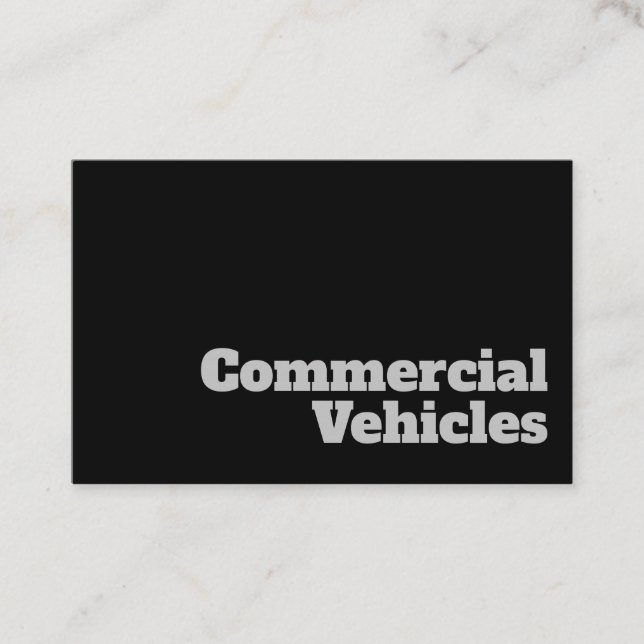 Bold & Clear Commercial Vehicles Design Business Card (Front)