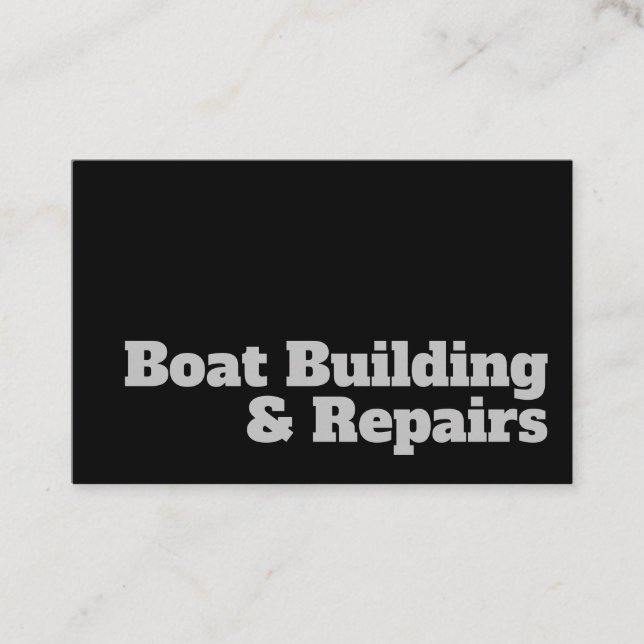 Bold & Clear Design - Boat Building & Repairs Business Card (Front)