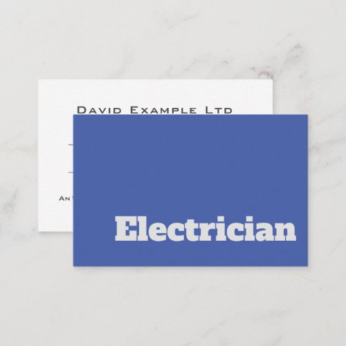 Bold  Clear Electrician Design Business Card