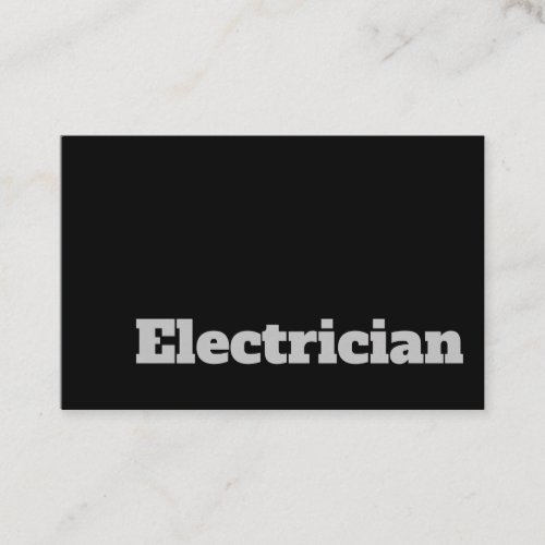 Bold  Clear Electrician Design Business Card