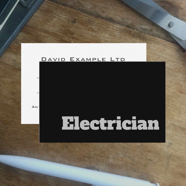Bold & Clear Electrician Design Business Card (Creator Uploaded)