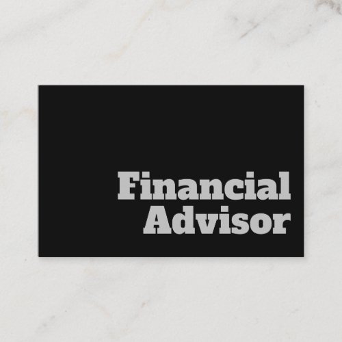 Bold  Clear Financial Advisor Design Business Card