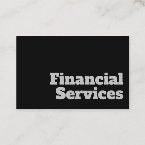 Bold  Clear Financial Services Design Business Card