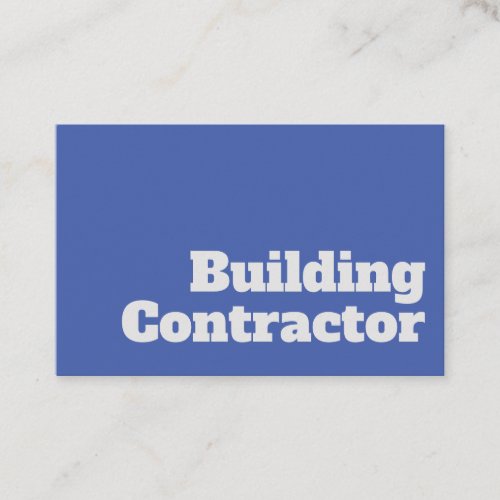 Bold  Clear General Building Contractor Business Card