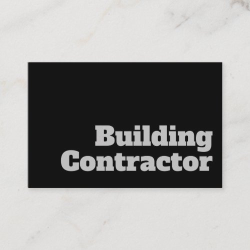 Bold  Clear General Building Contractor Design Business Card