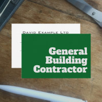Bold & Clear General Building Contractor Design Business Card