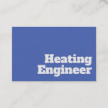 Bold &amp; Clear Heating Engineer Design Business Card