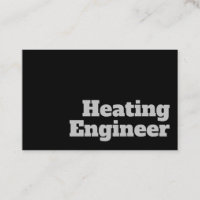 Bold & Clear Heating Engineer Design Business Card