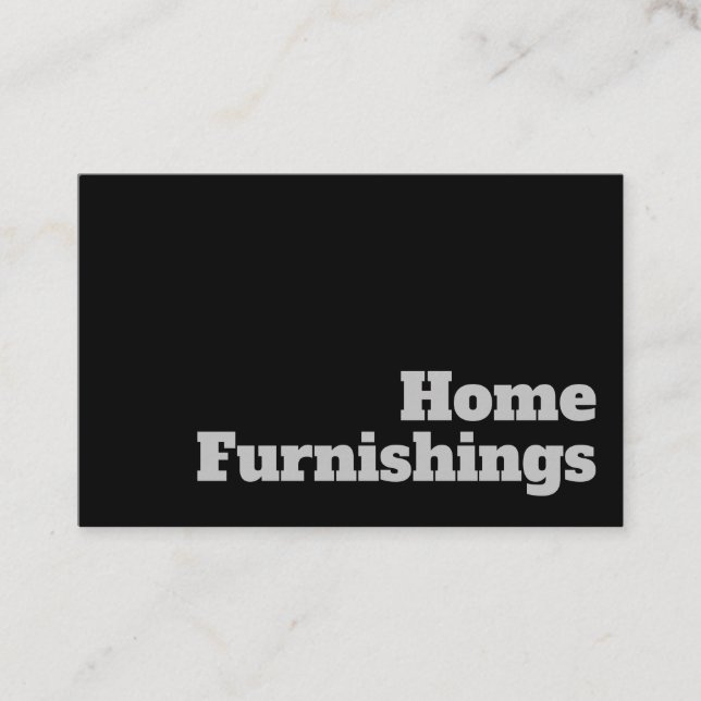 Bold & Clear Home Furnishings Design Business Card (Front)