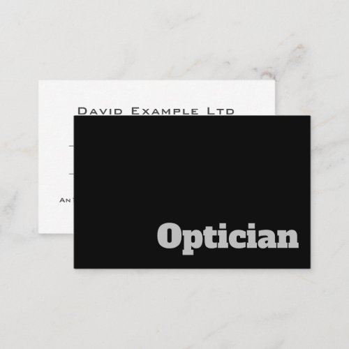 Bold  Clear Optician  Optometrist Design Business Card
