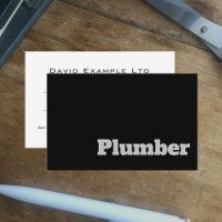 Bold & Clear Plumber & Plumbing Design Business Card