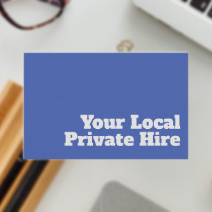 Bold & Clear Private Hire Taxi Design Business Card