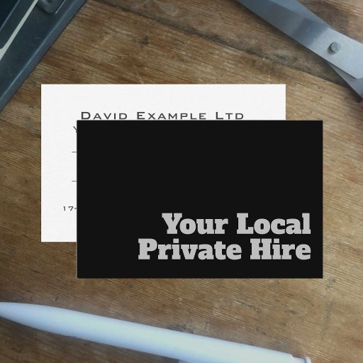 Customizable Bold &amp; Clear Private Hire Taxi Design Business Card