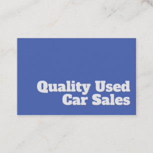 Bold & Clear Quality Used Car Sales Design Business Card