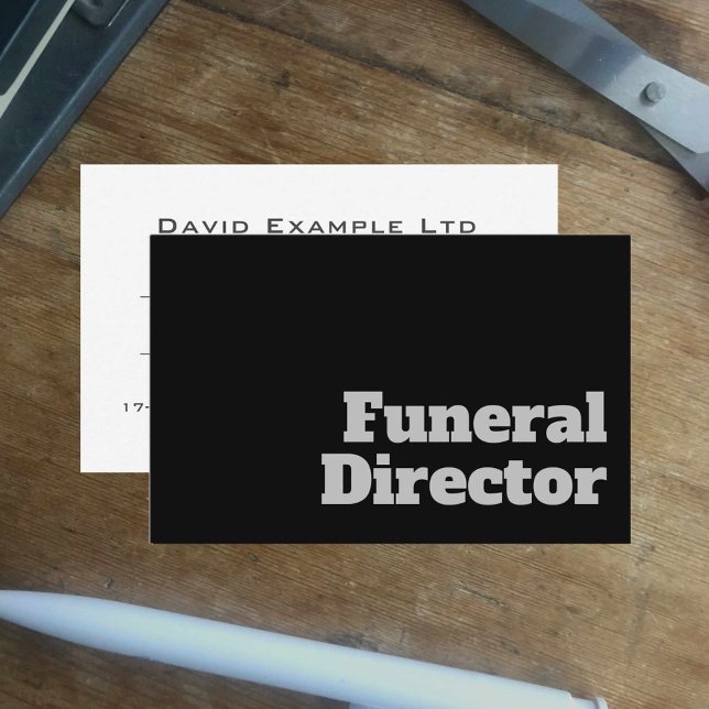 Bold & Clear Undertaker Funeral Director Design Business Card (Creator Uploaded)