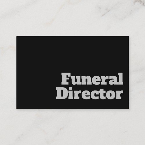 Bold  Clear Undertaker Funeral Director Design Business Card