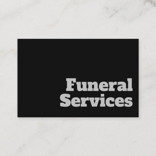 Bold  Clear Undertaker Funeral Services Design Business Card