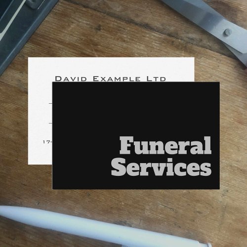 Bold  Clear Undertaker Funeral Services Design Business Card