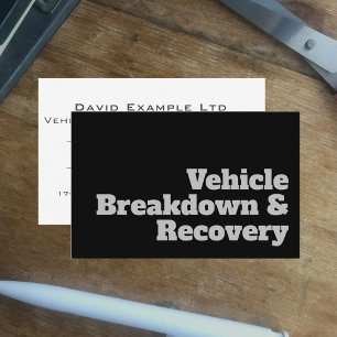 Bold & Clear Vehicle Breakdown & Recovery Design Business Card