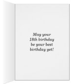 Bold, Cloudy Sky, Faux Gold 18th Birthday + Name Cards (Inside (Right))