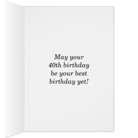 Bold, Cloudy Sky, Faux Gold 40th Birthday + Name (Inside (Right))