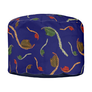 Bold Coastal Seagrape- Abyssal Navy Round Pouf