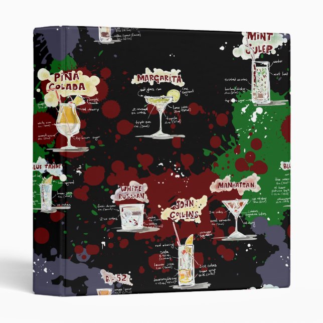 Bold Cocktail Drink Recipe Design Binder (Front/Spine)