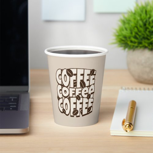 Bold Coffee Typography Logo Paper Cups