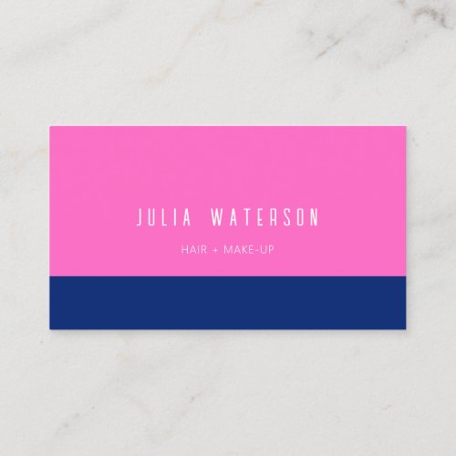 Bold Color Block _ Pink and Blue no logo Business Card