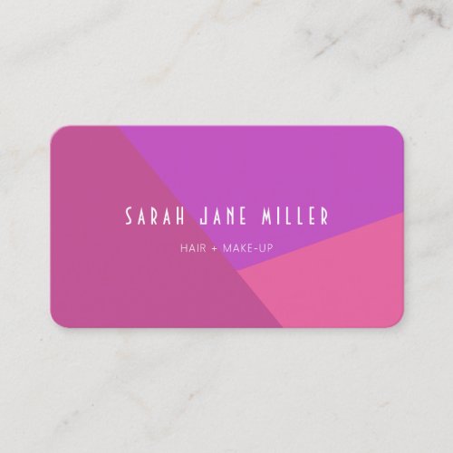 Bold Color Block _ Pink and Purple no logo Business Card