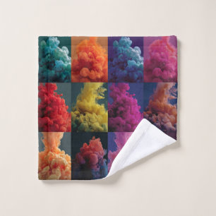 bold color blocks bath towel set