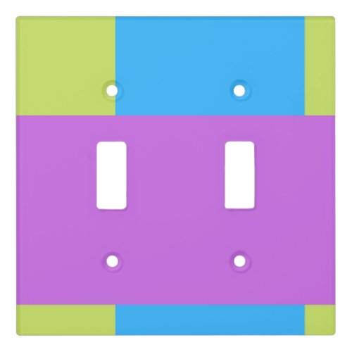Bold Color Blocks Green Blue Pink 4 Light Switch Cover