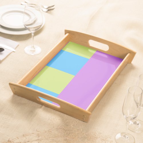 Bold Color Blocks Green Blue Pink 4 Serving Tray