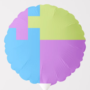 Bold Color Blocks Green Blue Pink 7 Balloon