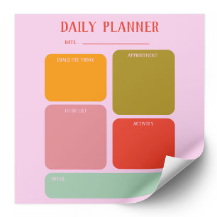 Bold Color Daily Planner Notepad