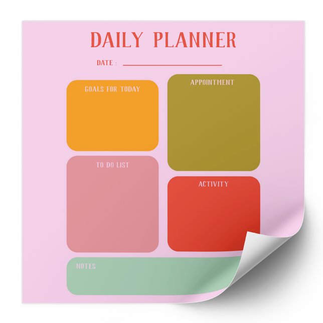 Bold Color Daily Planner Notepad (Creator Uploaded)