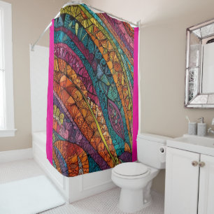Bold Color Geometric Abstract Art Shower Curtain