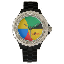 Bold Color Geometric Monogram Modern Chic Cool Watch