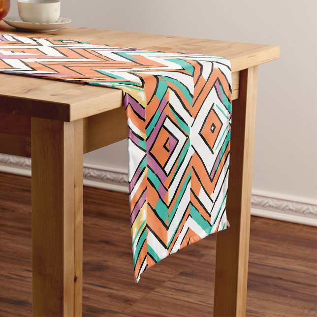 Bold Color Herringbone Chevron pattern Short Table Runner (Bold Color Herringbone Chevron pattern Short Table Runner)