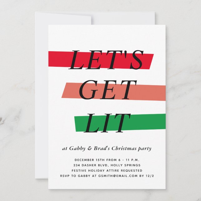 Bold Color Highlights Christmas Party Invitation (Front)
