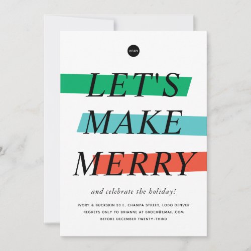 Bold Color Holiday Party Invitation