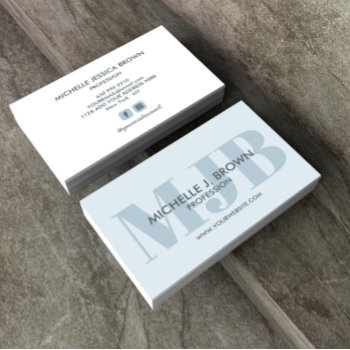 Bold Color Monogram Professional Social Account Business Card by Citronellapaper at Zazzle