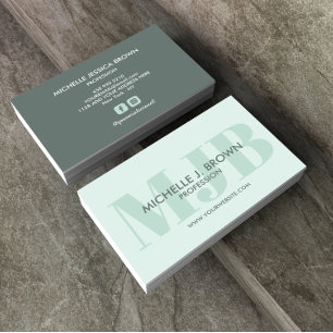 BOLD COLOR MONOGRAM PROFESSIONAL SOCIAL ACCOUNT BUSINESS CARD