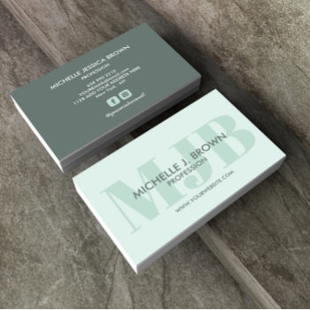 Bold Color Monogram Professional Social Account Business Card by Citronellapaper at Zazzle