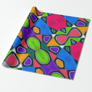 Bold Color Oil Pastel Wrapping Paper
