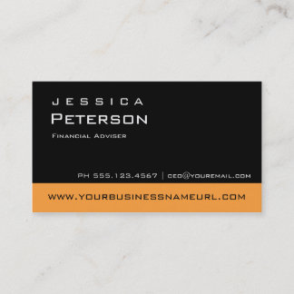 Bold Color Orange Financial Advisor Business Cards