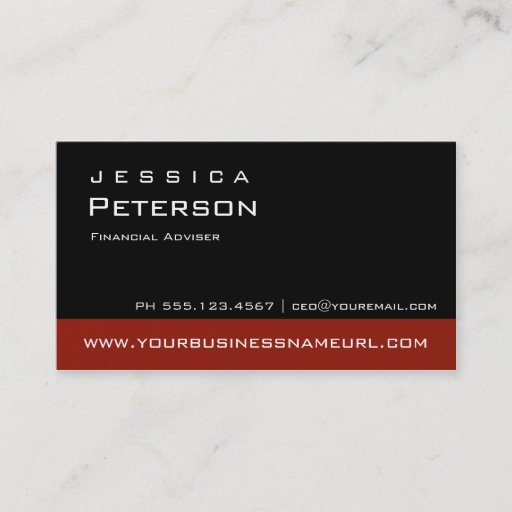 Customizable Bold Color Red Financial Advisor Business Cards